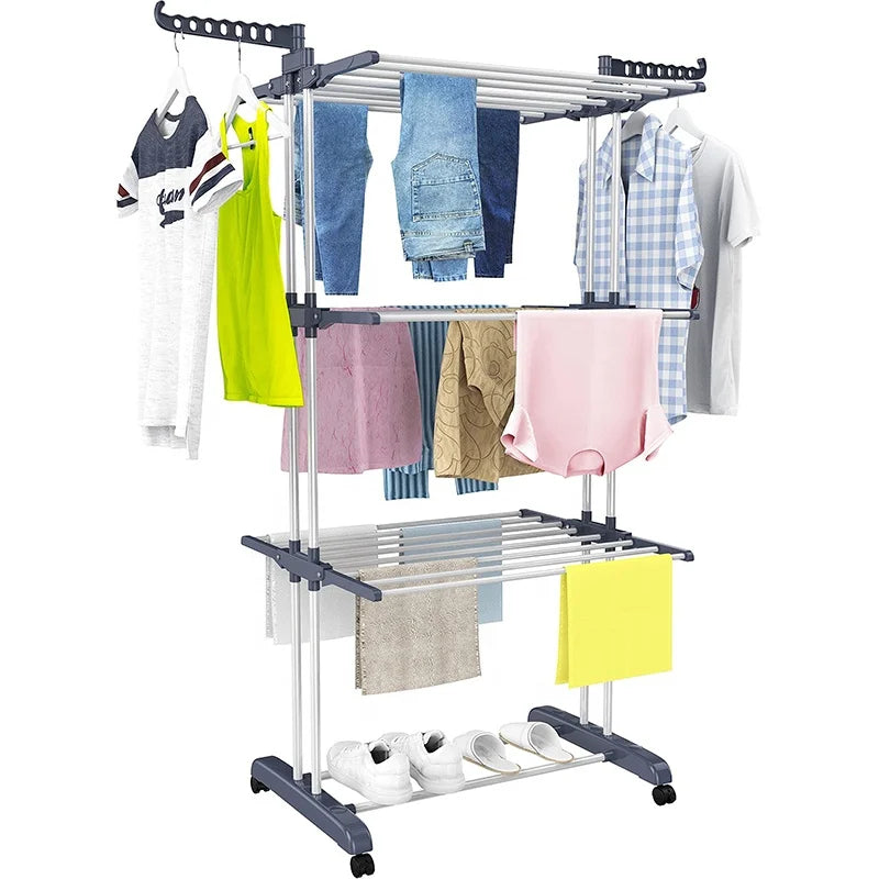 Smart 4-Tier Drying Rack for Indoor Clothes