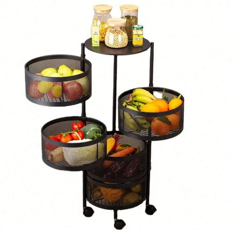 Multi-Layer Rotating Utility Rack for Vegetables & Groceries