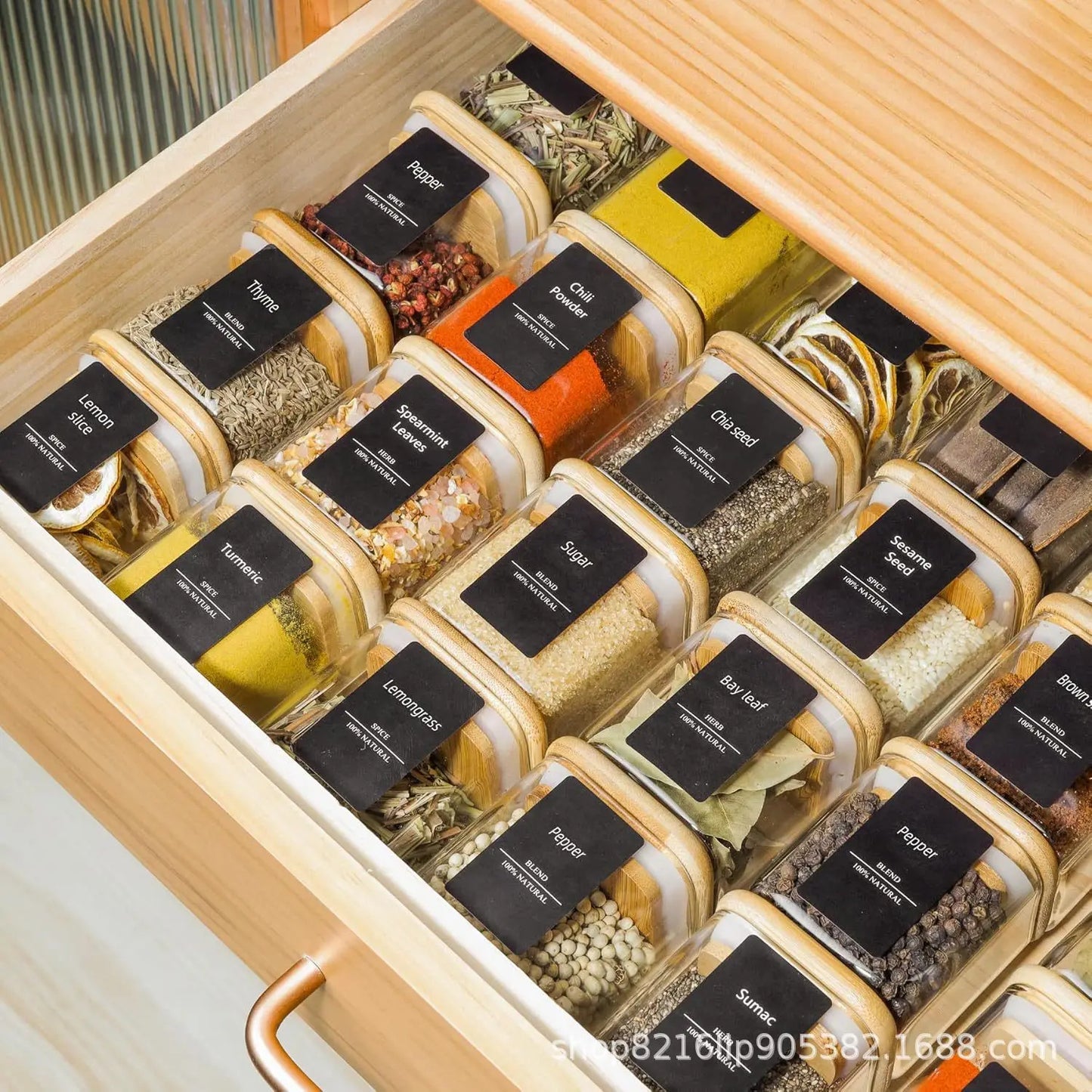 Eco-Friendly Mini Glass Jars with Bamboo Lids – Spice & Food Storage Set